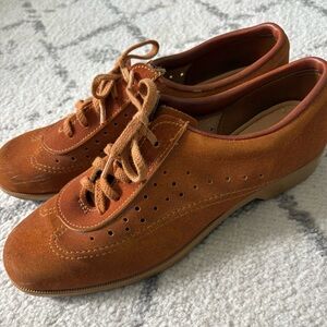 Vintage Brunswick Bowling Shoes Brown Golden Suede Leather Women’s 9 Retro
